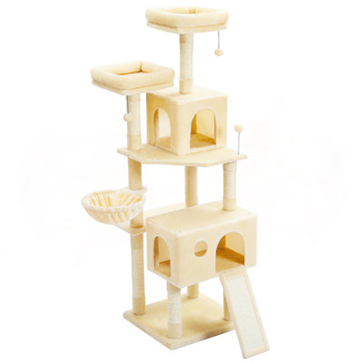 64" Multi-Level Plush Cat Tree Large Cat Tower