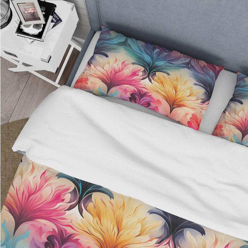 Ensemble de housse de couette Colorful Cosmic Ikat Radiance, Housse de couette pour très grand lit et 2 très