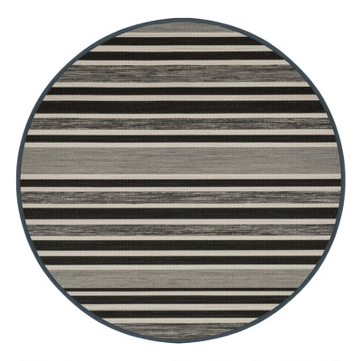 Washable Granite Light Gray Striped Area Rug