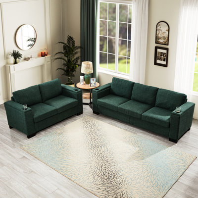 Moderne à 5 places, rembourré, coussin confortable, fonction de rangement pour le salon, conception à accoudoirs carrés, rembourré,