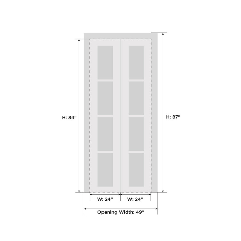 Porte standard à panneaux en bois massif, 48 po x 84 po
