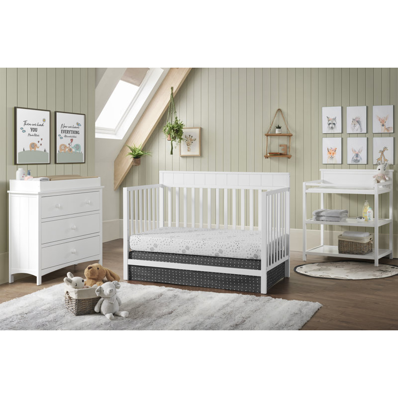 Lit de bébé convertible 4 en 1 Logan, Blanc neige