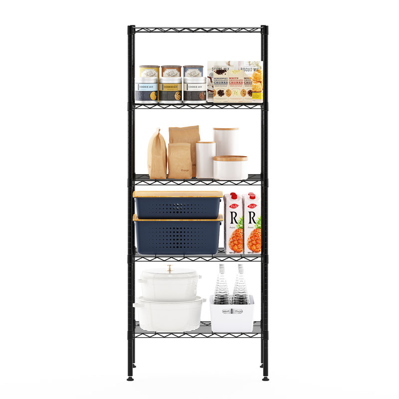 Canika Stainless Steel Storage Rack, Black, 152.4cm H x 60.96cm W x 35.56cm D