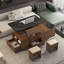 Table basse relevable avec tabourets et rangement