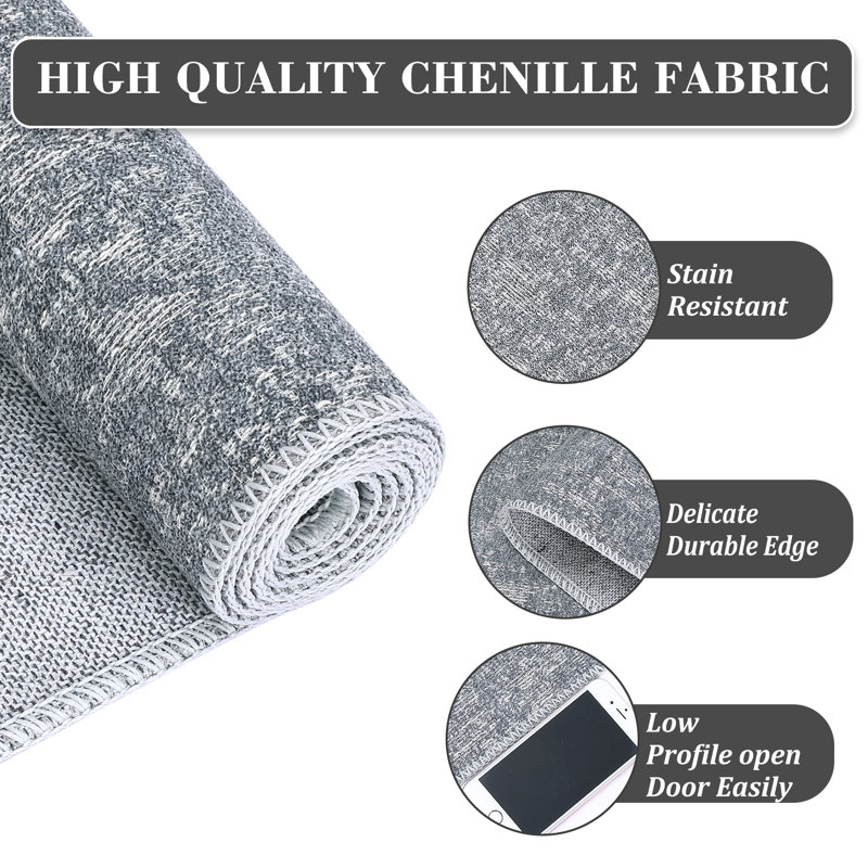 Tapis lavable chic Abreona avec envers antidérapant, Rectangulaire 8 pi x 10 pi