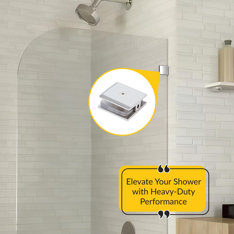 Pince de douche en verre chromé, Chrome brillant