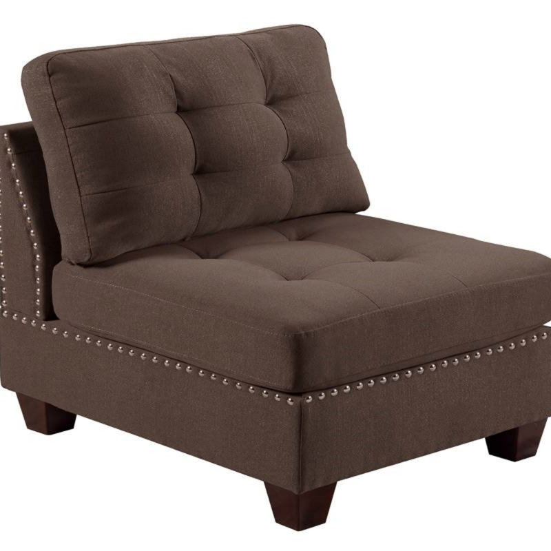Meuble de salon capitonné sans accoudoirs 1pc, Café
