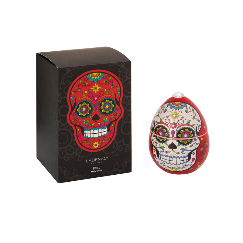 Skull Candle 220Gr In Ceramic White Skull, Red