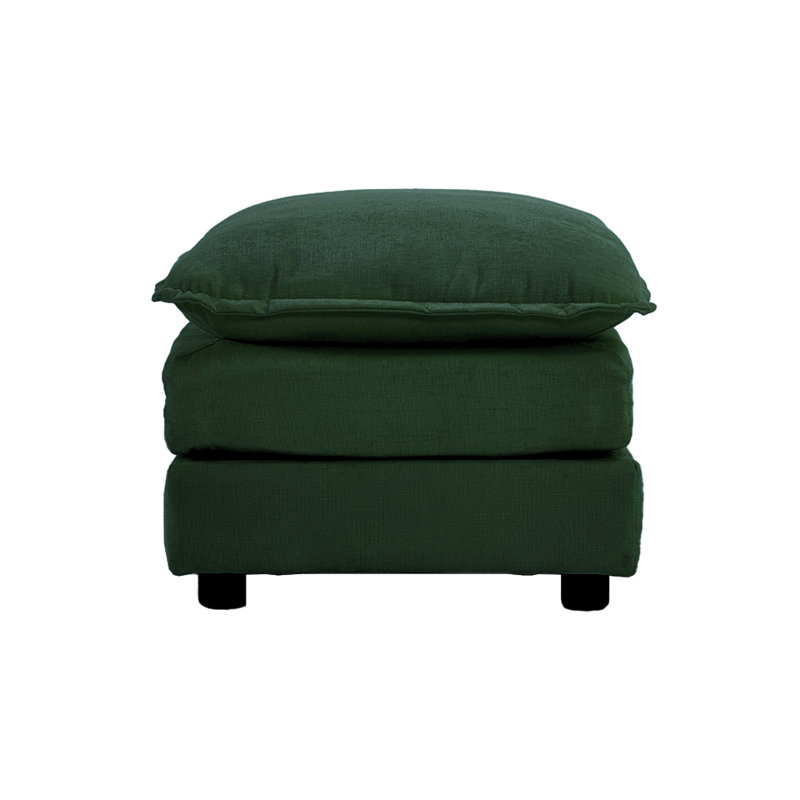 Repose-pieds rembourré Farsad, Vert, H 19 po x l 35 po x P 22,4 po