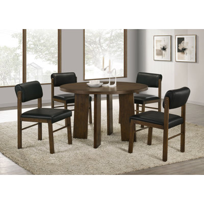 Strouse 5-Piece Dining Set Black And Walnut