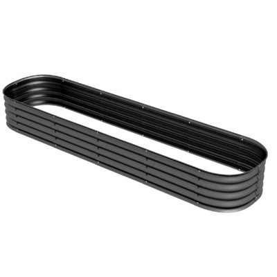 Metal Planter Box With Safety Edging,Galvanized Raised Garden Bed Kit