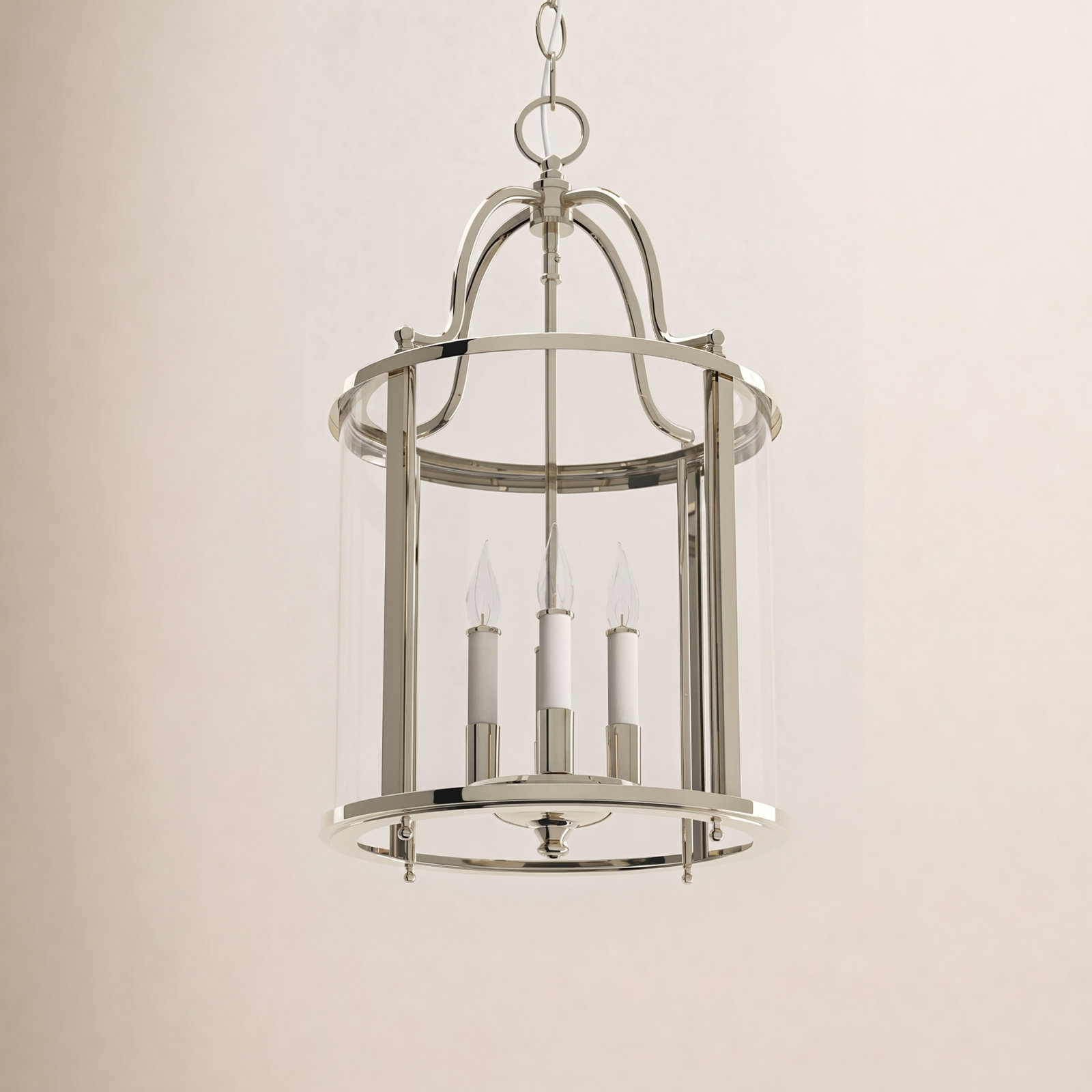 Tide 4 - Light Dimmable Lantern Chandelier, Polished Nickel