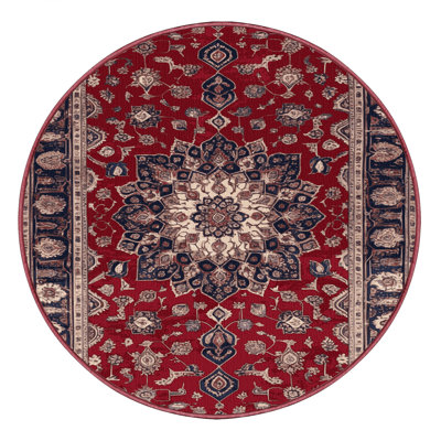 Machine Washable Persian Red Area Rug