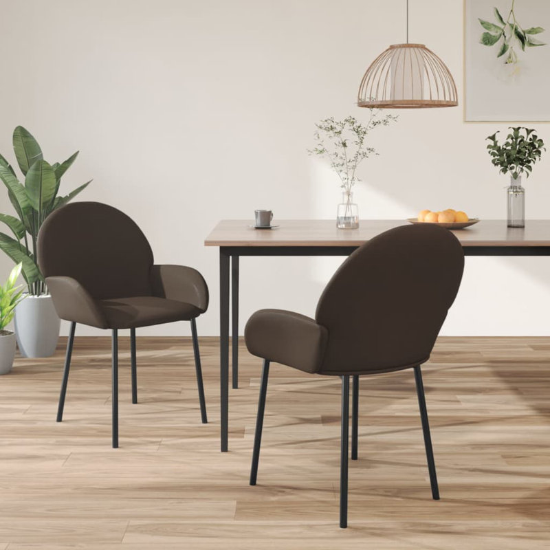 Chaise d'appoint 2 pièces pour salon Jalaiah, Brun