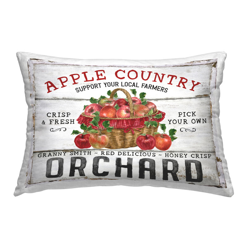 Rustic Apple Orchard Decorative Printed Throw Pillow by Creatif Belle