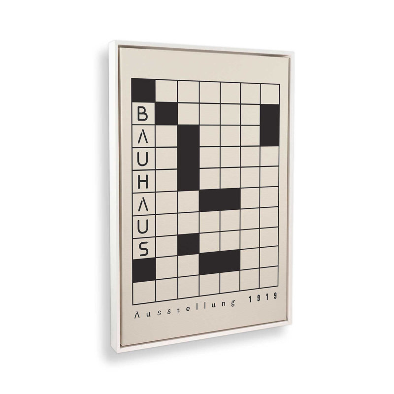 Impression sur toile Bauhaus, H 30,75 po x l 20,75 po x P 1,75 po, Cadre flottant blanc opaque