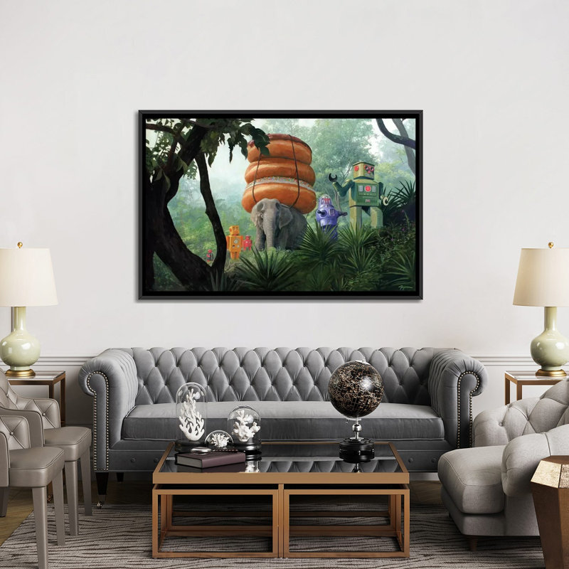« on tiger mountain », art sur toile, H 40 po x l 60 po x P 1,5 po, Toile avec cadre noir, Pas de tapis
