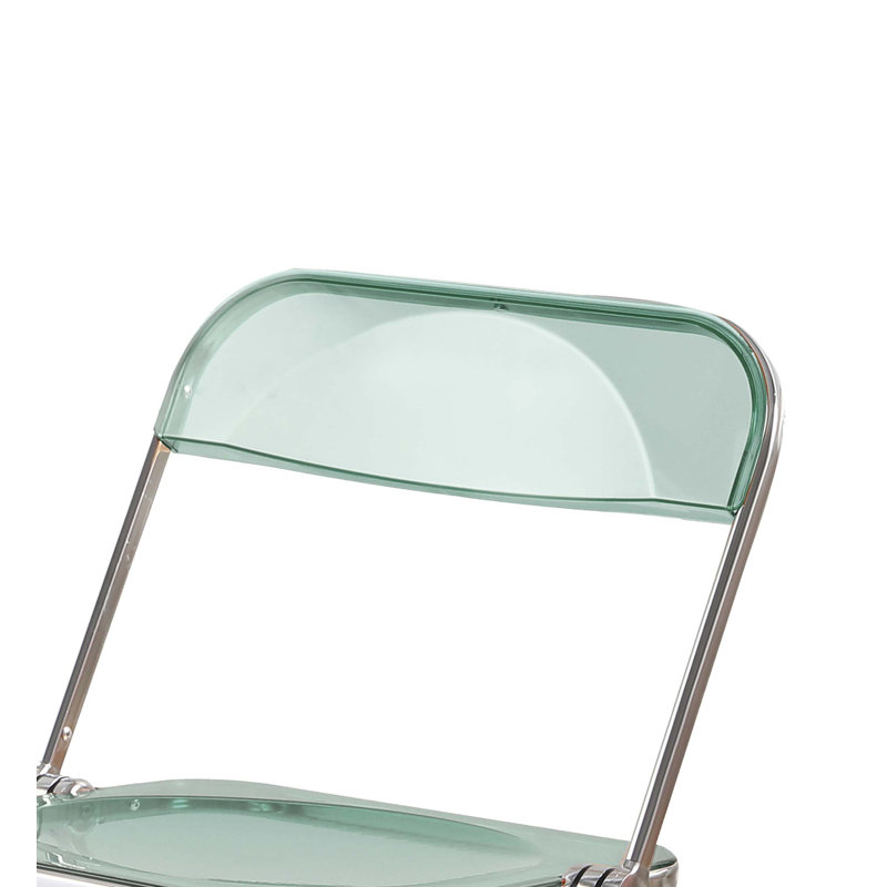 Chaise pliante transparente Chaises-Ghost Chaise empilable pliante en cristal PC, Bleu; vert