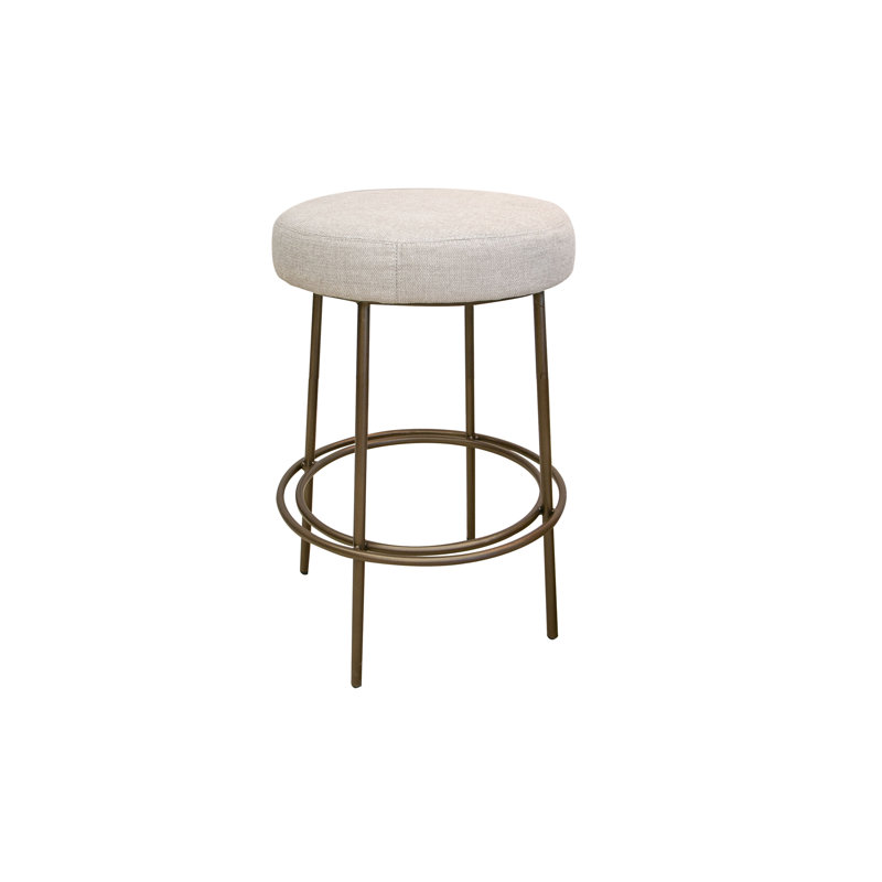 Tabouret Frida, Tabouret de comptoir (siège d'une hauteur de 24 p, Tissu beige 161