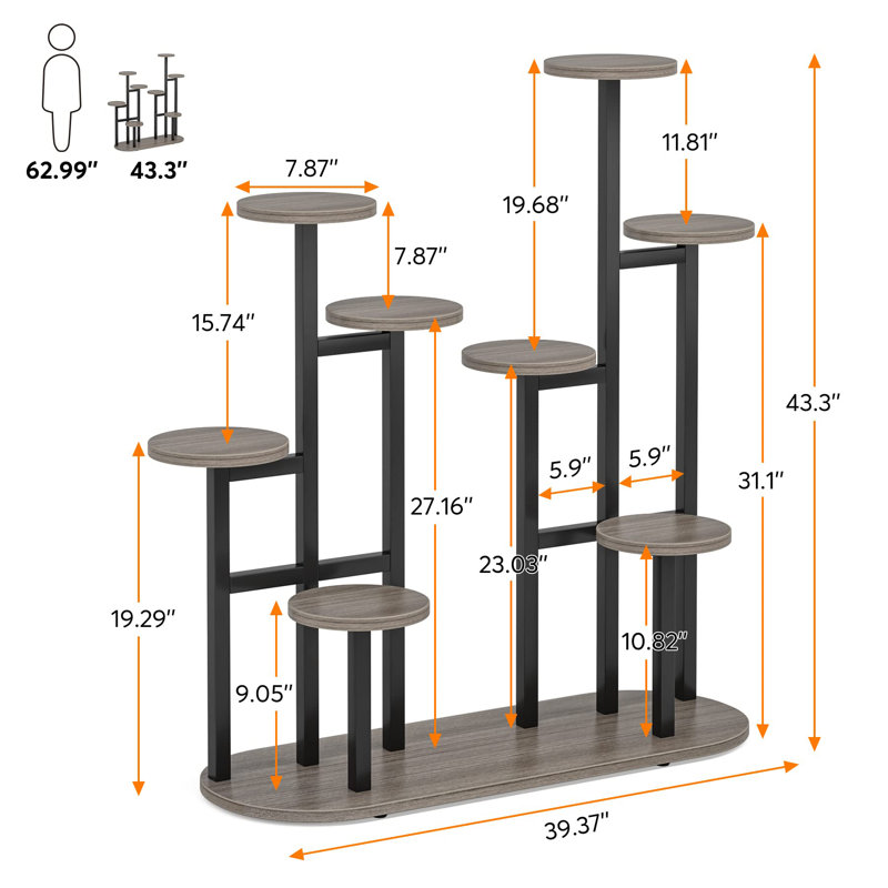 Plant Stand, Grey/Black