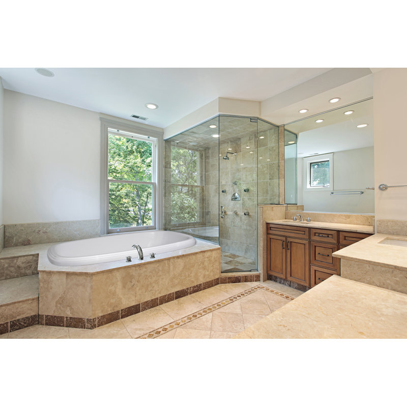 Sylvia 60'' L Bathtub, Biscuit, Polished Chrome