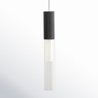 Celena Single Light Ribbed Glass Dimmable LED Pendant