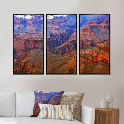 " Blue And Red Grand Canyon View " 3 - Pieces