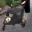 Poussette pour chien à 3 roues avec poussette pour chien avec fenêtres en filet, poche arrière à fermeture à glissière, attache sécuritaire, guidon à angle réglable