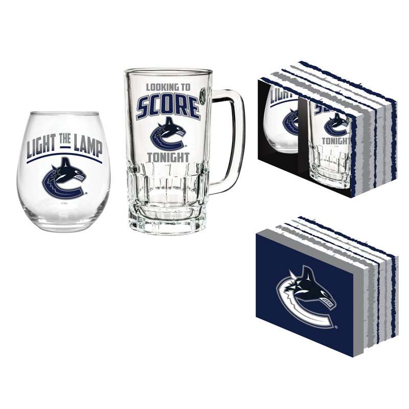 Ensemble-cadeau NHL Team Pint Glass and Wine, Canucks de Vancouver