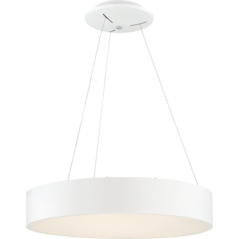 Luminaire suspendu géométrique unique à 1 lumière Fynn, Blanc
