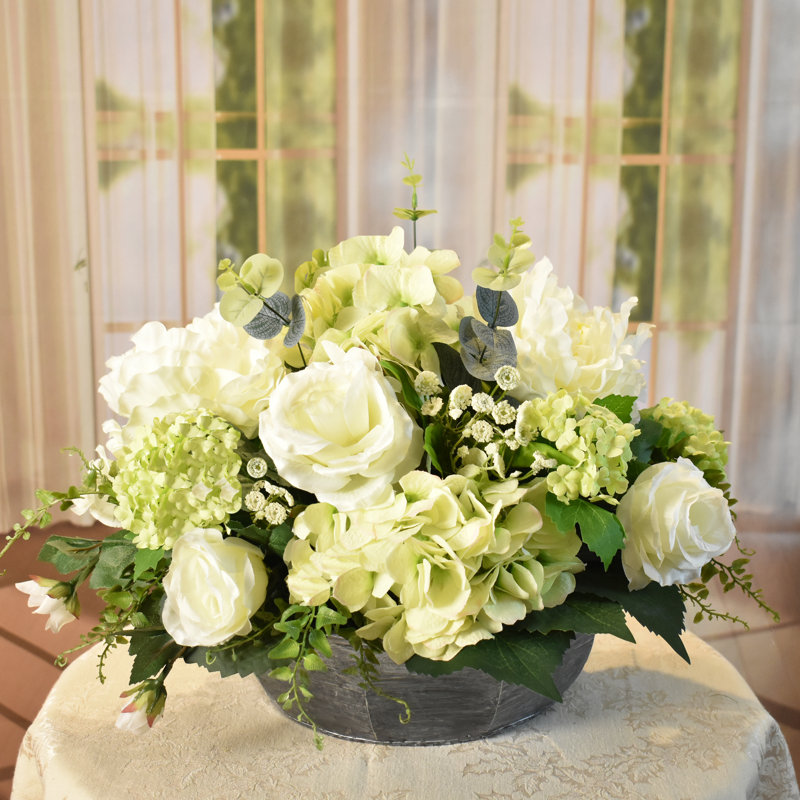 10 " Faux Silk Peony and Rose Arrangement