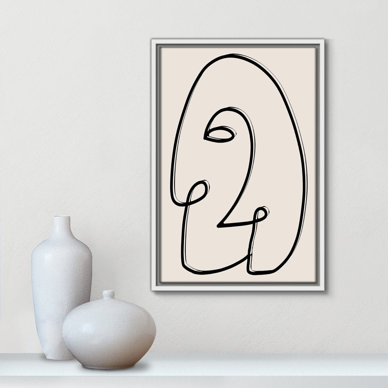 Face It II - reproduction sur toile avec cadre flottant, H 19,5 po x l 13,5 po x P 2 po, Blanc