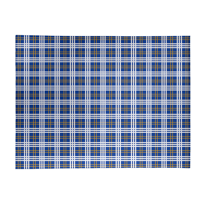Tapis à carreaux bleu, Rectangle 9 pi x 12 pi
