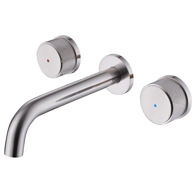 Circle Single-Handle Wall Mount Roman Tub Faucet Bathtub Filler, Nickel
