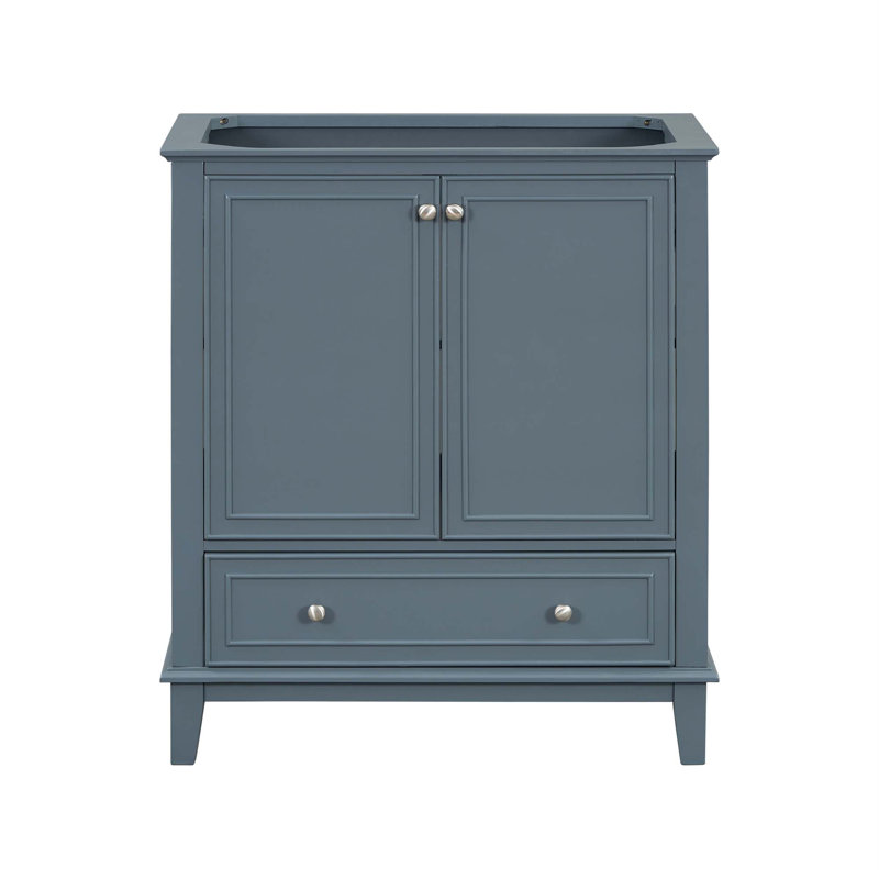 Meuble-lavabo 30 po sans lavabo, base seulement, armoire de salle de bain multifonctionnelle avec portes et tiroir, structure solide et panneau de fibres à densité moyenne