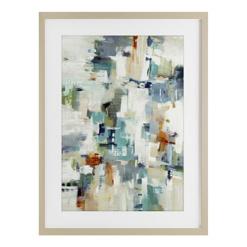 «Dynamic Dappled Expression», reproduction sous verre, conception de Lisa Ridgers, Cadre de récolte en pin, H 23 po x l 17 po