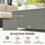 Outsunny PE Rattan Outdoor Coffee Table w/ Tempered Glass Top, Light Grey