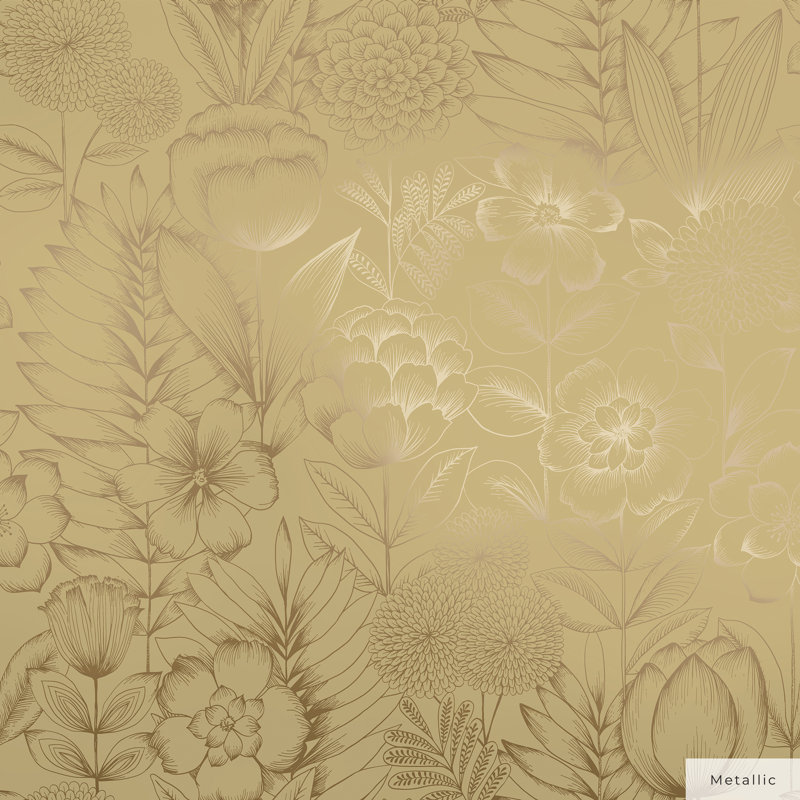 16.5' L x 20.5" W Peel and Stick Wallpaper Roll, Gold