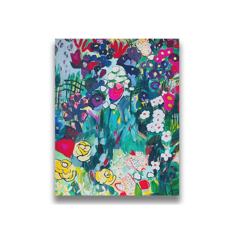 Jardin floral IV par JD Studio, H 16 po x l 20 po x P 1,5 po, Canevas, Pas de tapis