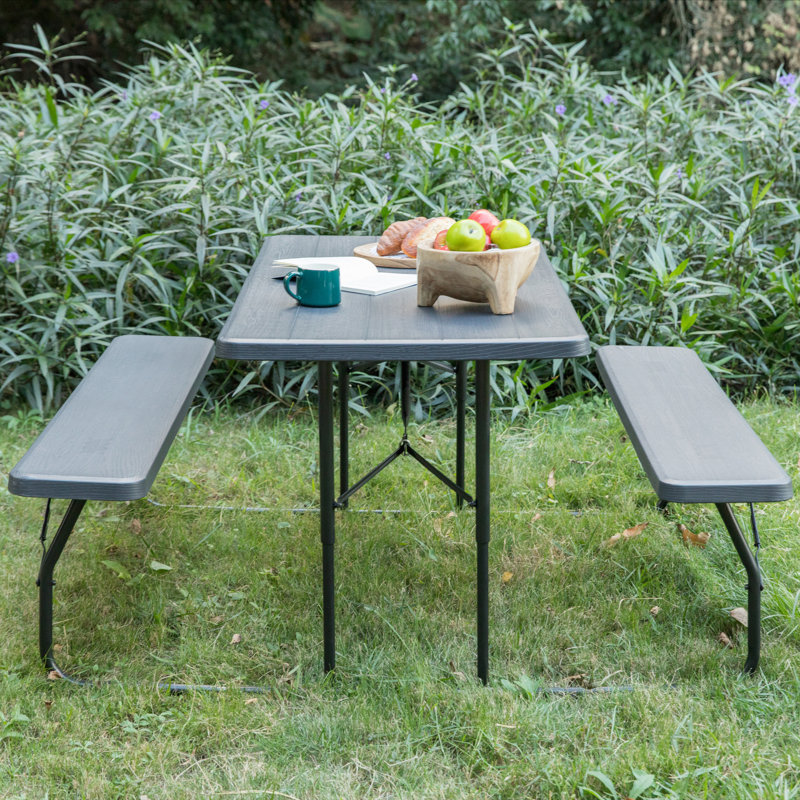 Carmilita Square Folding Outdoor Picnic Table , 59'' in. W 59'' in. D