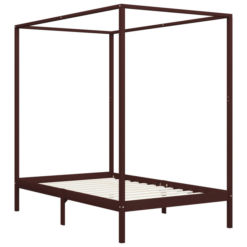 Harrison Solid Wood Bed, 100 x 200cm, Dark Brown