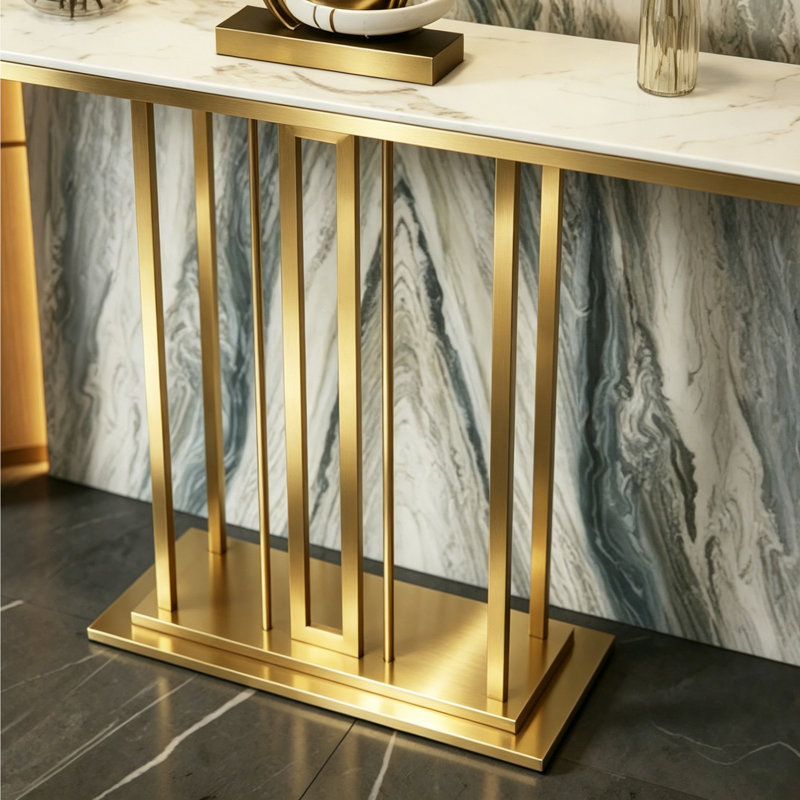 Console en pierre frittée de style italien, 31.5" H x 55" W x 11.8" D
