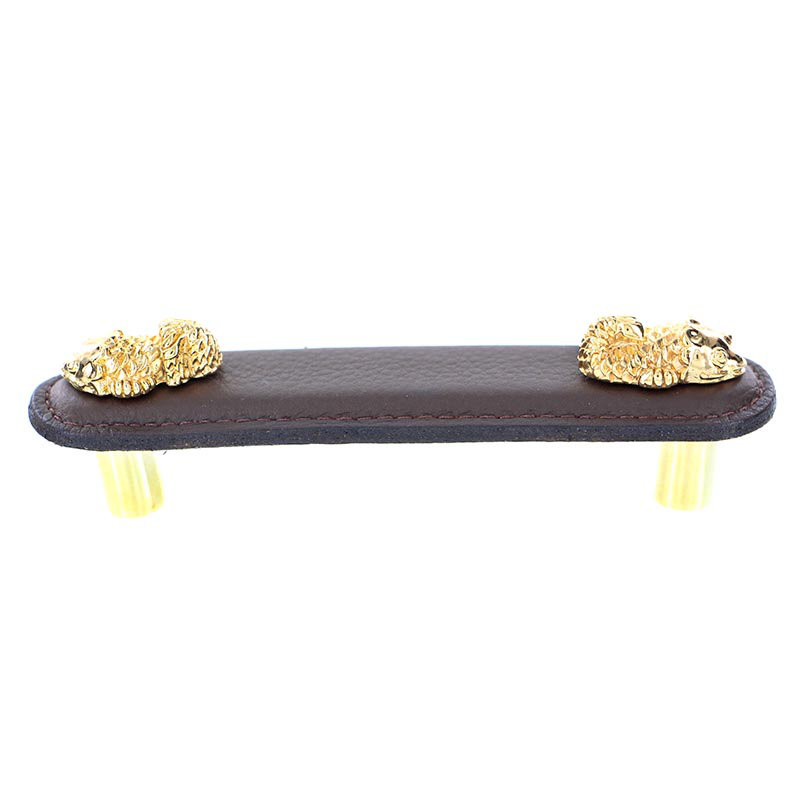 Pollino Bar / Handle Pull, 6", Antique Brass/Black
