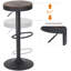 Tabouret de bar pivotant en bois à hauteur réglable sans dossier avec structure en métal-1092168744