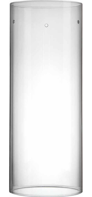 8"H x 3"W Clear Glass Cylinder Pendant Shade with Pin Holes