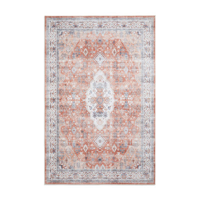 Tabriz area rug Digitally Printed Rectangle Terracotta