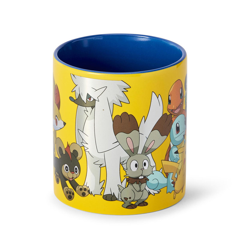 Grande tasse à café à imprimé métallique Pokémon de la série XY de Pokémon | Peut contenir 20 onces