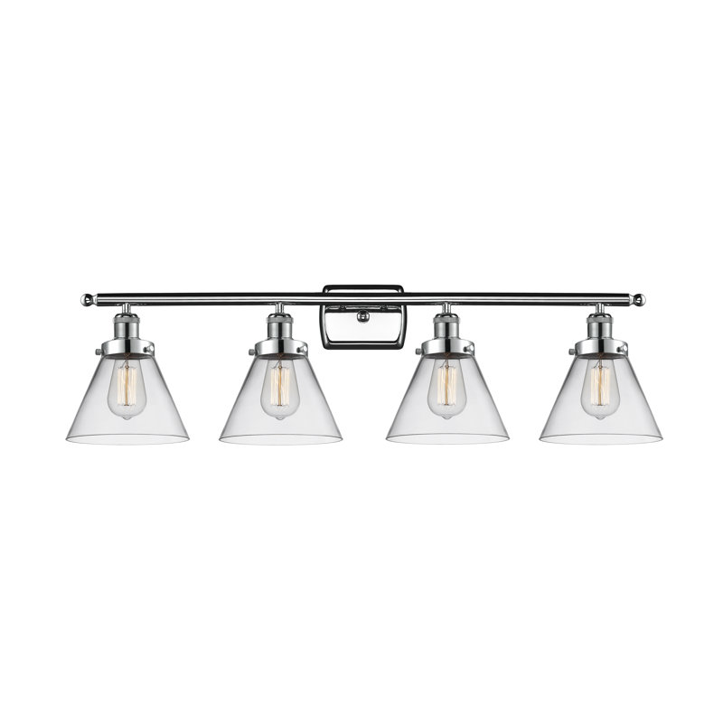 Barre d'éclairage de salle de bain à 4 lumières à intensité variable, Chrome poli