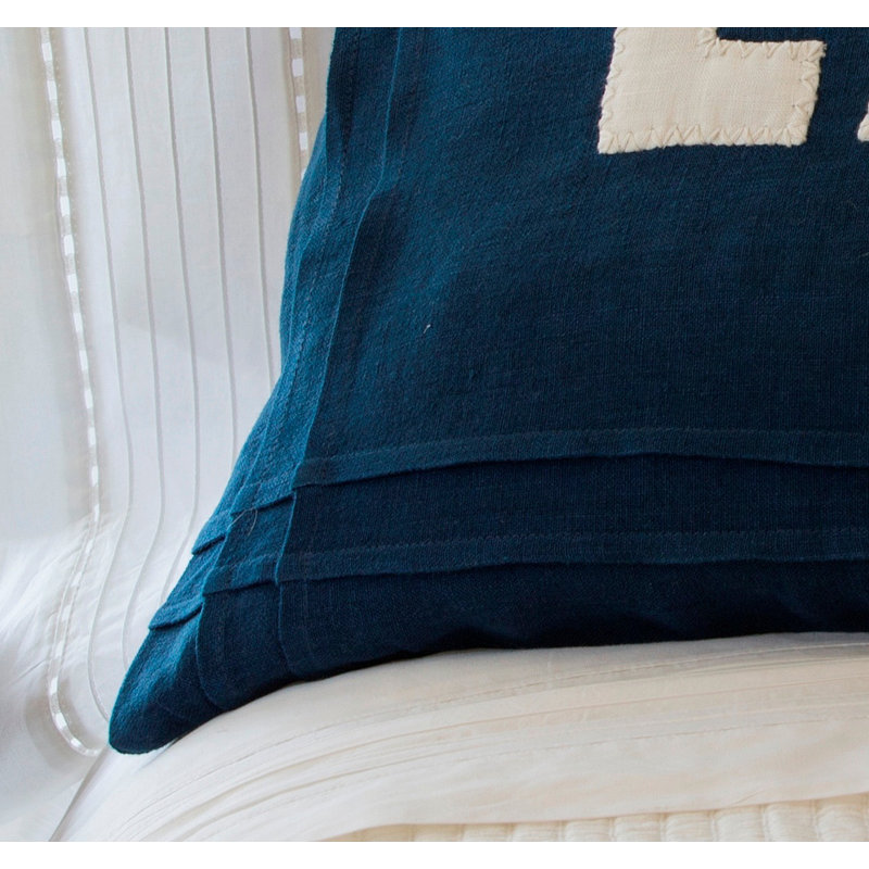 Appliqued Linen Throw Pillow