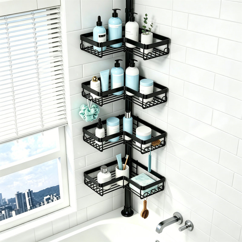 Suction Stainless Steel Shower Caddy